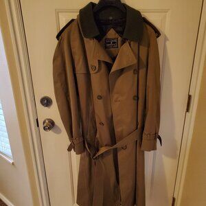 Hildreth & Herricks Men's Traditional Trench Coat Olive Green Size 42 Regular